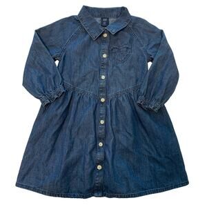 GAP Denim Long Sleeve Button Down Dress